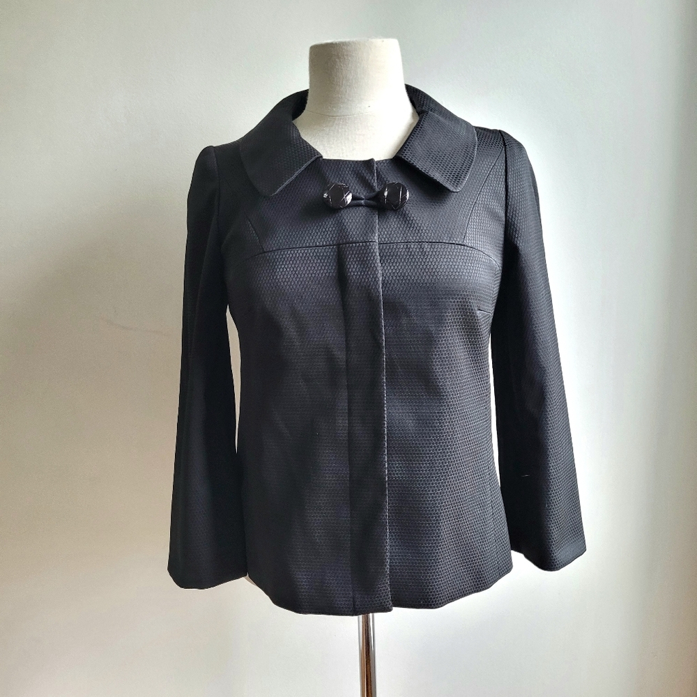 CHRISTIAN DIOR PARFUMS Black Round Collar Blazer Jacket Short 2